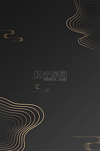 中式背景背景图片_金色纹理黑金新中式地产海报背景