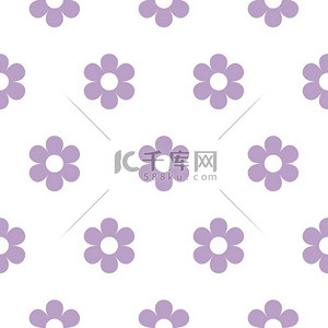 无缝图案与可爱的紫色花。无缝图案可用于壁纸，图案填充，网页背景，表面纹理.