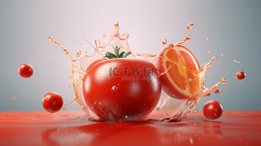 红色创意西红柿水果