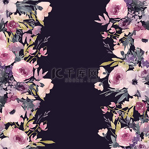 wallpapper背景图片_水彩的春季花卉图案
