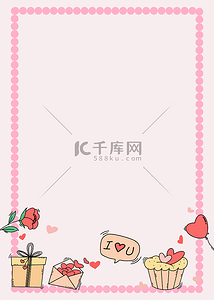 粉色的樱桃背景图片_情人节鲜花蛋糕背景