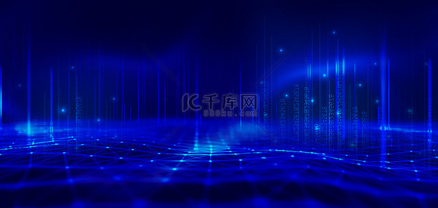 光效粒子科技背景图片_科技粒子蓝色简约智能空间