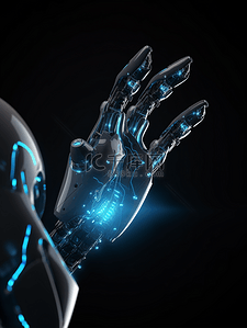 机械臂未来科技大数据人工智能科幻场景