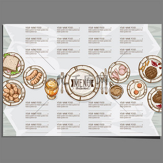 菜单背景图片_菜单餐厅模板设计手绘图形