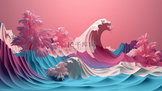 浪漫海岸背景图片_创意浪漫梦幻海岸场景