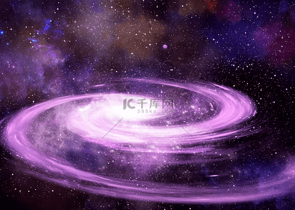亮紫色抽象星团星空旋转星云背景