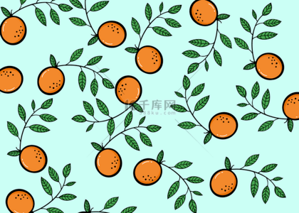绿色清新水果背景图片_橙子印象彩色抽象背景