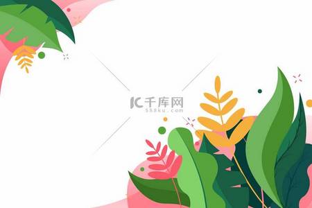 design背景背景图片_Colorful background with various colorful leaves. Background for web design, banner and advertising design , as well as for gift cards. Illustration in a minimalistic style
