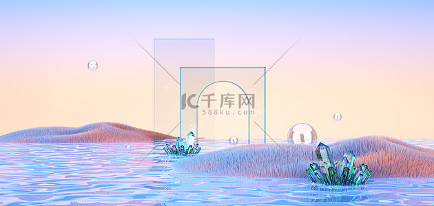 几何方块立体背景图片_3d场景抽象立体