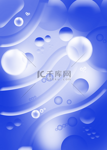 白色立体球背景图片_水油混合渐变抽象背景蓝色艺术
