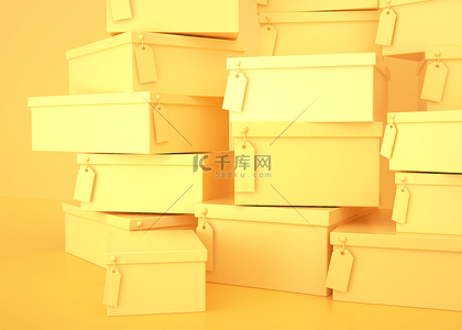 简约包装盒背景图片_鞋盒抽象电子商务三维立体海报背景