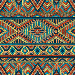 绣无缝的几何图案。地毯装饰.