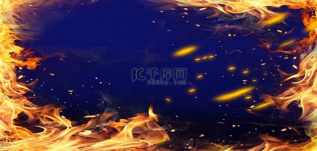 火焰创意背景图片_游戏主题火焰深色大气背景