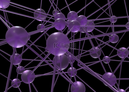 立体分子背景图片_dna链创意空间三维立体背景