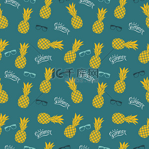 食品纹理背景背景图片_菠萝天然无缝图案背景矢量图