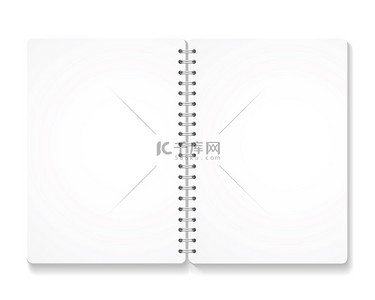 空白页面背景图片_打开页面空白现实螺旋笔记本.