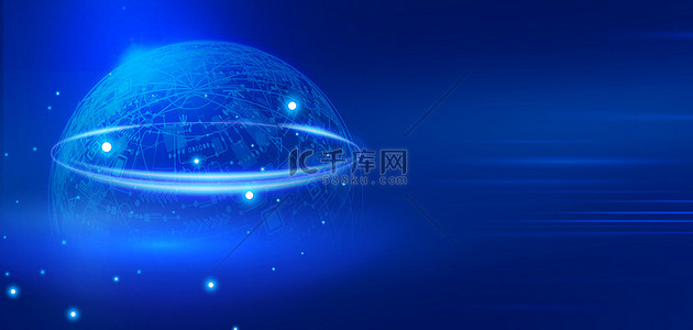 线条球体背景图片_科技星球蓝色商务背景