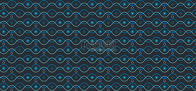 圆点蓝色背景图片_曲线圆点蓝色几何图案无缝背景