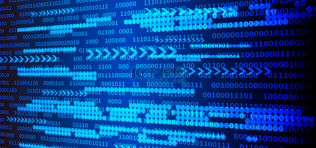 蓝色科技感电脑背景图片_数据代码蓝色数字条纹装饰背景