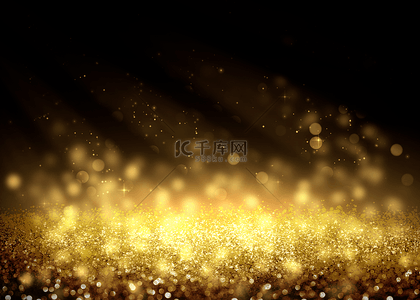 金色发光星星背景图片_星光光晕金色颗粒光效背景
