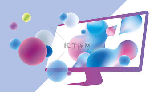 五颜六色的形状背景图片_塑料或液体五颜六色的形状和计算机。模板的现代3d 抽象背景