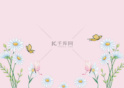 粉色花朵背景图背景图片_粉色雏菊花朵背景