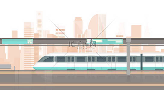 地铁电车现代城市公共交通工具，地下铁路公路站