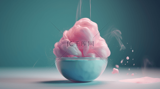 彩色棉花糖背景图片_粉色创意漂浮的棉花糖