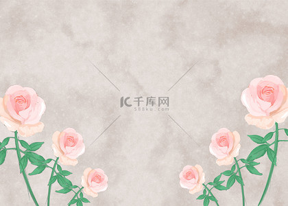 复古玫瑰背景背景图片_花卉大理石简约植物背景