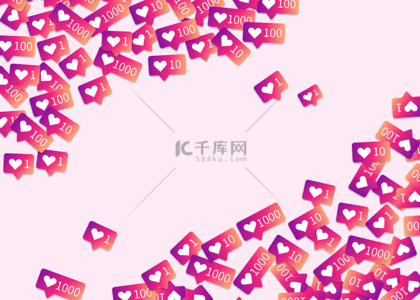enoji背景图片_emoji表情粉色爱心喜欢社媒背景