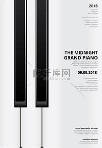 音乐大钢琴海报背景模板