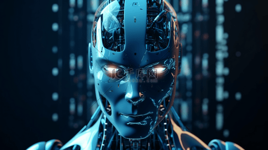 蓝色未来科技科幻人工智能机器人