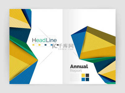 年度计划背景图片_几何三角业务宣传册模板