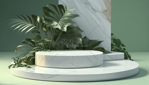 大理石台面背景图片_电商展台3D渲染大理石台面