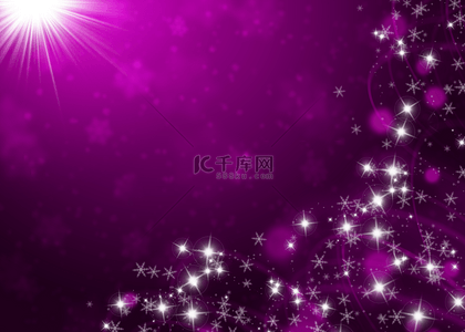 圣诞节夜晚背景图片_圣诞雪花抽象紫色光效背景