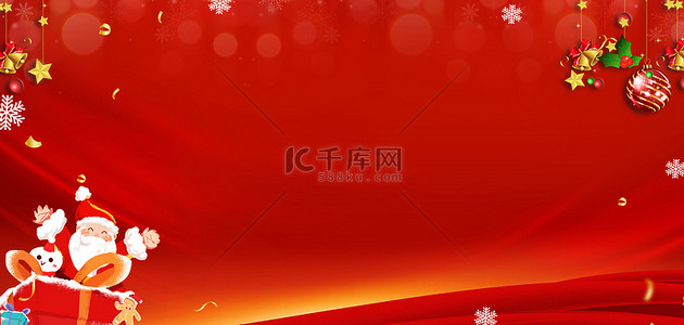 节日红色创意背景图片_圣诞节圣诞老人红色创意背景