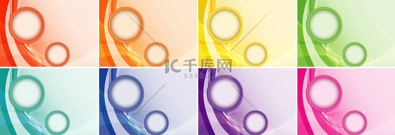 backgrounds背景图片_Eight backgrounds with round patterns