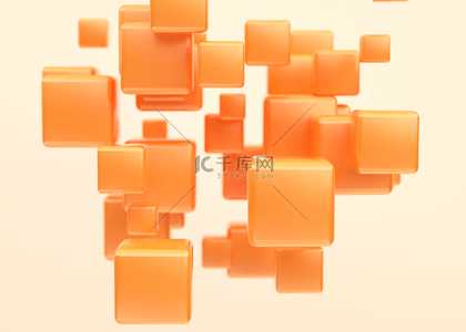 红色橘背景图片_立方体简约电子商务必备场景背景