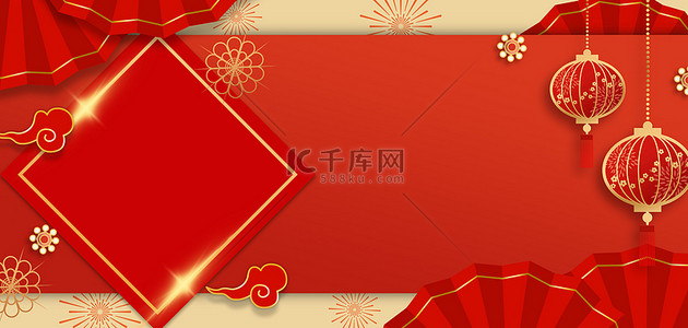 海报年货背景图片_年货节中国风边框海报背景