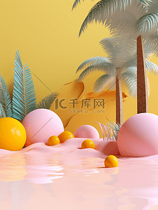 夏季商品电商展台3D