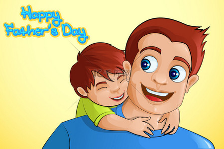 Father and son in Father's Day background
