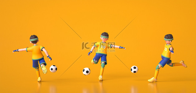 足球少年背景图片_足球少年三维视图C4D立体图