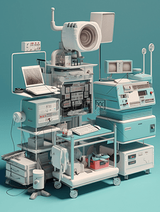 设备器械背景图片_3D立体医疗设备