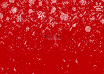 结婚红色背景图片_圣诞快乐飘落雪花红色背景