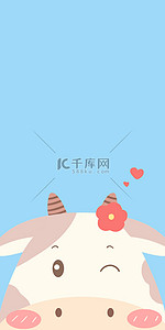 蓝色雪花背景背景图片_卡通动物可爱的手机壁纸