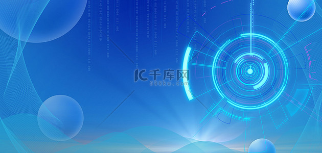 科技信息技术背景图片_科技线条蓝色商务海报背景