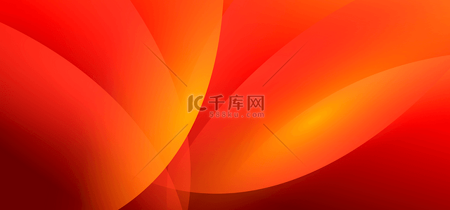 红色简单背景图片_艺术几何曲面花瓣明艳抽象橘色红色背景