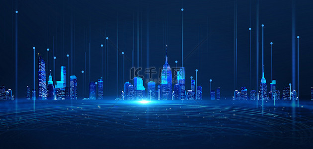 城市建筑商务科技背景图片_城市科技城市建筑商务科技背景海报