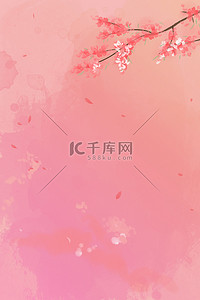 手绘粉色花瓣背景背景图片_中国风粉色花卉粉色国风手绘背景