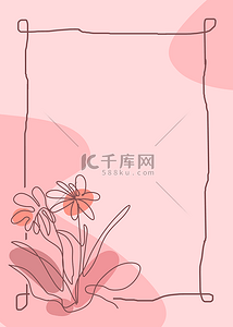 植物纹理线条背景图片_花卉可爱粉色植物装饰背景
